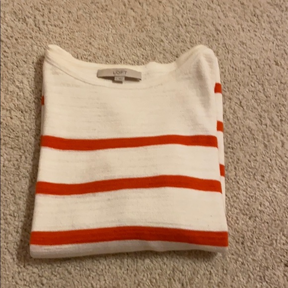 Loft Orange Striped Sweater - Picture 4 of 5